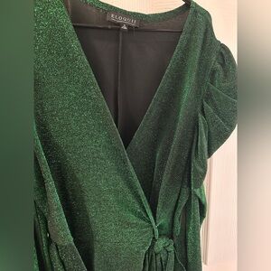 Eloquii Green Glitter Blouse